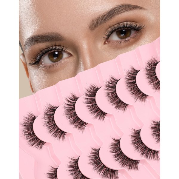 pestañas postizas naturales, Lash natural wispy eyelashes, Frihappy false eyelashes, Wispy Strips, Faux Mink Lashes, black band lashes, 7 pairs, Frihappy 2024 lashes #Polaris
