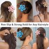 WUBAYI 6Pcs Frosted Flower Claw Clips, Non-Slip Strong Claw Clips for Thick Thin Hair, Women Girls Hair Styling Accessories Holiday Gifts