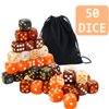 YOUSHARES 50 Pcs Game Dice Set with Free Pouch – Multi - Colors Rounded Edges Dice, 6 Sided 16mm D6 Standard Dice, Table Games Dice Perfect for Tenzi, Yahtzee, Farkle, Bunco