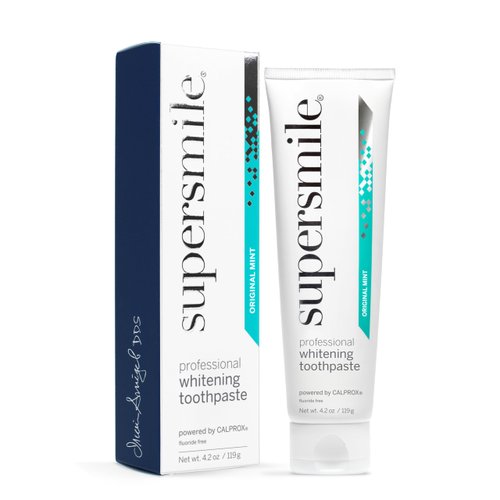 Supersmile Original Mint Fluoride-Free – Whitening Toothpaste for Visibly Brighter Teeth – Whitens Up to 6 Shades, 4.2 oz