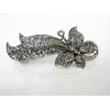 Generic Blue or gray butterfly flower crystal hair barrette clip bridal clip (Primary color: Gray), 1 Count (Pack of 1)