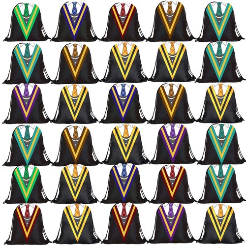 Lothee 30 Pieces Magical Wizard Party Drawstring Backpack Bags for Kids Birthday Goodies Favors Children Birthday Party Supplies Dress up Novelty Decoration(Stylish Style)