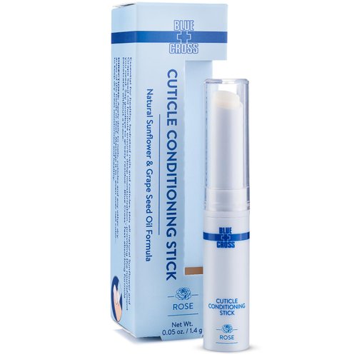 Blue Cross Professional Nail Care Nourishing Scented Cuticle Softener Oil Balm Conditioning Stick, Sunflower & Grape Seed Oil, Supports Dry + Damaged Cuticles, Travel Size, 0.05oz/1.4g, Rose