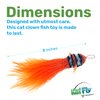 Kat Fly Cat Wand Refill Teaser Toy - Interactive Cat Wand Toy Attachments for Indoor Cat and Kitten, Cat Toy with Real Feather Best Cat Toys for Bored Cats, Cat Teaser Toy, Clown Fish (Orange)