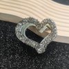 Small Hair Claw Clips Set for Thin Hair, Black Rhinestone Heart Claw Clip, Bling Hair Accessories for Women 3PCS