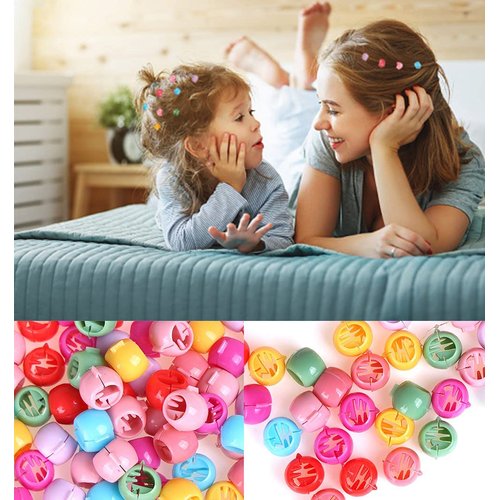 200pcs Mini Hair Claw Clips, BetterJonny Candy Color Round Hair Clips Plastic Hair Clamps with Box for Children Girls Women