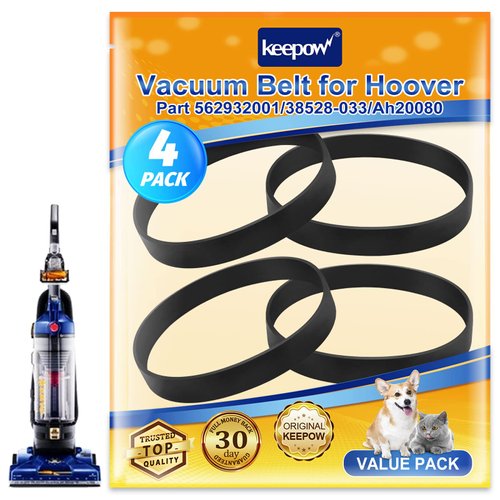 KEEPOW Vacuum Belt for Hoover, 562932001 Vacuum Belt for Hoover Windtunnel Vacuum Cleaner, Replace Part #562932001#38528-033#Ah20080 (4 Pack)