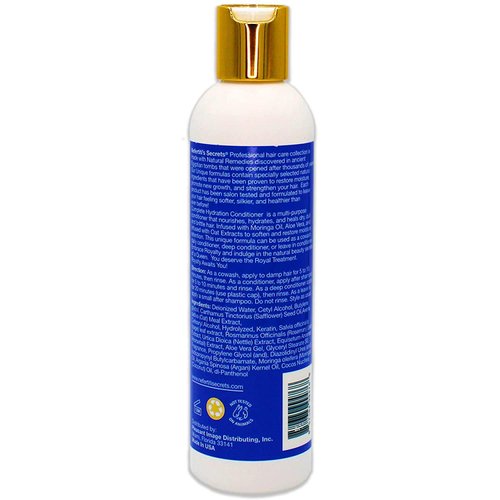 Nefertiti’s Secrets Complete Hydration Conditioner, Moisturizing Vegan Formula for Dry Hair, Organic Rosemary Hair Oil, For Frizzy & Damaged Hair, Softness, Growth & Repair Products - 8 Oz / 236 mL