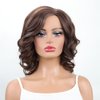 OYSRONG New 13.78'' Elegant Women Short Brown Layered Wavy Heat Resistant Fibre Hair Wig