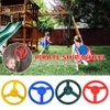 Pirate Ship Wheel Fun Playground with Screw Amusement Park Outdoor Garden Kids Toy Steering Climbing Frame Gift sy Install Swing Accessory Lightweight(Yellow)