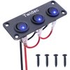 Twidec/3 Gang Rocker Toggle Switch Panel with 12V DC Round Dot Lighted 20A 3 Pins ON/Off SPST Switch Control for Car Or Boat Blue LED Light KCD2-102N-BU-XBZ