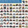 CHARLENT Monster Truck Temporary Tattoos for Kids Party Supplies - 74 Individually Sheets Monster Truck Tattoos for Boys Birthday Party Favors Goodie Bag Fillers
