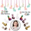 foci cozi Llama Party Favors Supplies - Llama Bracelet Ring Necklace Keychains Hair Clips Puffy Sticker Gift Bag Alpaca Toys Gift for Kids Birthday School Prizes Rewards(60 pcs)