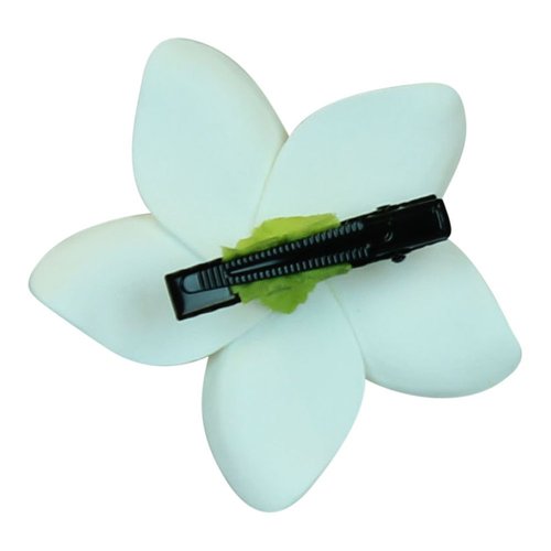 Hawaii Luau Party Dance Artificial Foam Plumeria Hair Clip in White