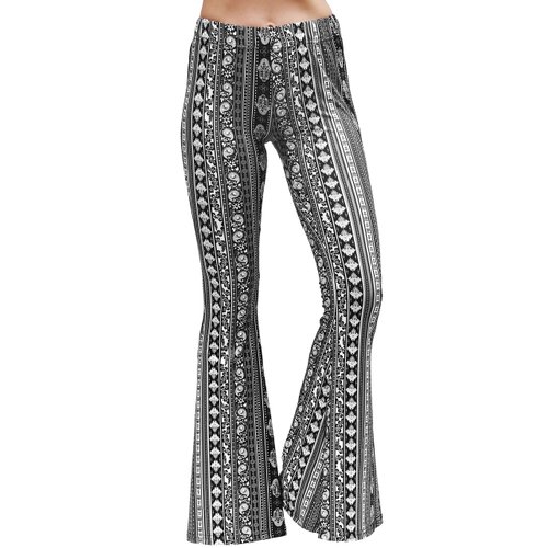 Daisy Del Sol High Waist Comfy Stretch Boho 70s Bell Bottom Fit to Flare Lounge Yoga Pants