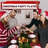 EPHYO 50 Count Christmas Paper Plates Disposable Party Santa Plates for Dessert Dinner Appetizer Salad Cake Cookies Merry Christmas Holiday Dinnerware Party Decoration Supplies