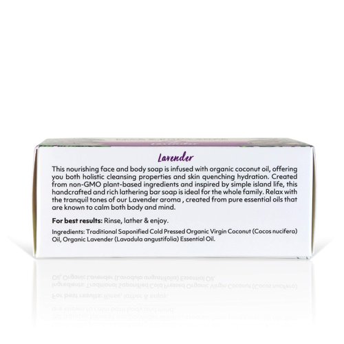 "Coco Fiji Soap Bar for Face and Body Infused With Organic Coconut Oil, Lavender Essential Oil, Natural Soap for Moisturizing & Pore Purifying Skin, 7 oz, Pack Of 3 "