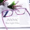 DOOViC 4 Pack Computer Reading Glasses Blue Light Blocking Anti Eyestrain Spring Hinge Stylish Readers for Women 2.25 Strength
