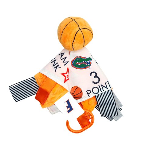 The Learning Lovey Florida University Gators Baby Basketball Tag Toy - College Baby Sensory Crinkle Toys - Soft & Safe - Ideal Baby Stroller Toy - BPA Free w/Stroller Clip (10" x 10" Tag Toy)…