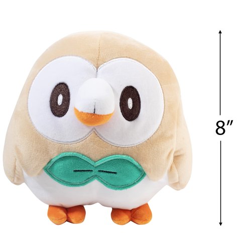 Pokemon Legends: Arceus 8" Rowlet Plush - Officially Licensed - Authentic Soft Stuffed Animal Toy Figure - Valentine's Day & Easter Basket Stuffer Gift for Kids, Boys, Girls - 2+