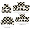 4pcs Checkered Hair Claw Clips, BetterJonny Square Checker Barrettes Cute Non Slip Hair Jaw Clips Hair Accessories for Girls and Women Thick Thin Hair