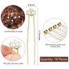 18 Pcs Pearl Hair Pins Bridal Hair Accessories Pearl Crystal Bobby Bridal Hairpin Wedding Hair Accessories Pearl Hair Pins for Brides Bridesmaids Flower Women Girls