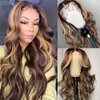 YMS Human Hair Wigs 150% Density Lace Front Wigs for Black Women Highlihgt 4/27 Human Hair Lace Front Wigs (18 inch, 4/27 Highlight)