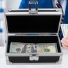 Lockable Cash Box, Aluminium Alloy Money Box for Cash, Money Holder, Cash Organizer, Single Row Currency Tray, Money Storage Box, Money Organizer for Cash