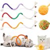 Arrebol Cat Chew Toys for Indoor Cats,Teeth Cleaning, Dental Health, Improve Digestion, Interactive Cat Teething Toy Cat Dental Toys(3Pcs) 2PCS Colorful Yarn Cat Balls Built-in Bell
