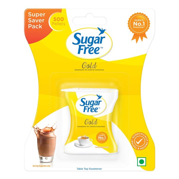 500 Tablets Sugar Free Gold is Equal to Zero Calories Sweetener Low Calorie Sugar Substitute 500 Pellets (Pack of 2)