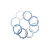 L. Erickson Grab & Go Pony - Caribbean - 8 Pack Ponytail Holder Hair Ties - Blue Mix