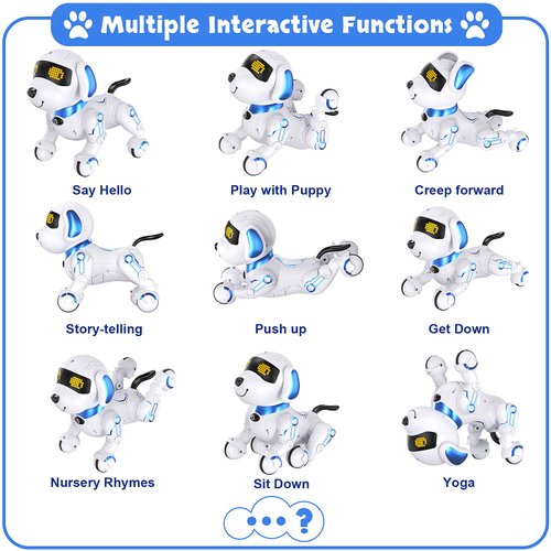 MindPal Robot Dog Remote Control Robot Toys with Sing Dance, Kids Robot Toy, 17 Functions Dog E Interactive Robot Dog for 6+, Programmable Smart Interactive Robotic Pets