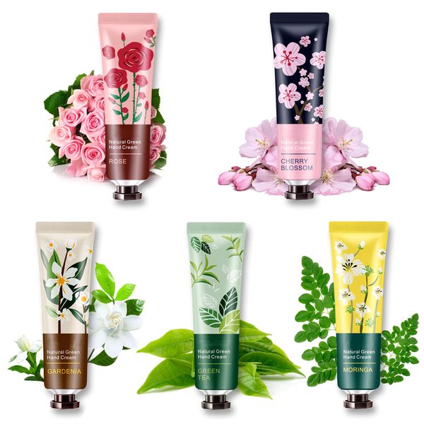 5 Pack Hand Cream For Chapped Hands,Natural Botanical Fragrance Hand Lotion,Mini Hand Cream For Working Dry Hands,Moisturizing Travel Size Hand Cream Set with Natural Botanical For Women-30ml（Floral）