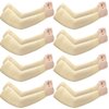 Janmercy Protective Arm Sleeves, 8 Pairs (Beige), Medium, for Thin Skin, Post-Operation Care, Bruise and Wound Prevention