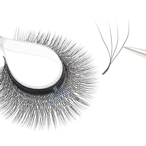 HERSQUEEN W Shape Lash Extensions C Curl 0.07mm Mix Length 8-16mm Premade 4D Fans Volume Lash Extensions Handmade Faux Mink Lashes Soft Natural False Lashes(C 0.07 8-16mm)