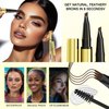 Microblading Eyebrow Pencil - 2-in-1 Dual-Ended Waterproof Eye Brow Pen with 4-Fork-Tip Brow Pen and Precise Brush Create Natural Looking Defined Eyebrows Last All Day
