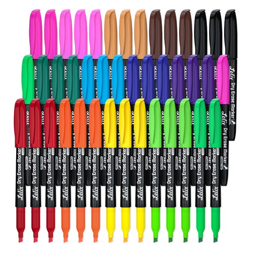 Lelix Dry Erase Markers, 42 Pack 14 Colors Dry Erase Markers Chisel Tip,Dry Erase Markers for Kids,Whiteboard Markers for School, Office Supplies,Perfect for Writing on White Board, Mirror,Calender