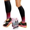 Compression Calf Sleeves Men & Women - Shin Splint Compression Sleeve 20-30mmhg, Best Footless Compression Socks for Calf Pain, Running, Nurses, Pregnancy, Post-Surgery Relief (1 Pair BLK-PNK S/M-M/L)