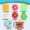 kizh Wooden Sandwich Sorting Stacking Toys Play Food Set for Toddlers Preschool Educational Montessori Toys Fine Motor Toys for Kids Boys Girls