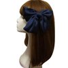 PIDOUDOU Set of 6 Big Satin Solid 8 Inch Bow Hair Clips Women Barrettes
