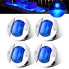 ALFU 4PCS Blue DC12V 6 LED Side Marker Light Navigation Lights Waterproof Marine Boat Yacht Round Transom Anchor Stern Lights Lamp Courtesy Light with Chrome Bezel