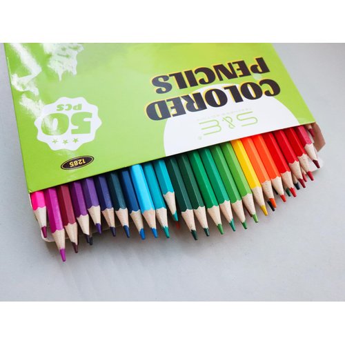 S & E TEACHER'S EDITION 50Pcs Colored Pencils,50 Vibrant Colors, Drawing Coloring Pencils for Kids School Supplies for Teachers