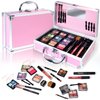 YBUETE Makeup Kit for Teens Girls Women, Full Starter Cosmetics Set, Makeup Present Set, Beginner Makeup Kit, Cosmetic Train Case For Women Full Kit, Included Eyeshadow Blusher Contour Eyebrow Powder