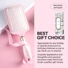 RHOS Paddle Brush for Women & Men - Detangler for Thick, Curly, Long, Wet & Dry Hair - Nylon Bristles Square Cushion Brush for Smoothing and Detangling (1 Pack - Pink)