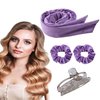 HUANMAYE Heatless Hair Curlers Satin Heatless Curling Set Heatless Curls Overnight Hair Curlers to Sleep in Rollers Hair Curlers Rod Headband for Womens Holiday Gift (PurpleA)