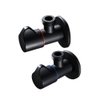 DOITOOL 2PCS Copper Bathroom Angle Stop Valve Water Shut Off Valve for Shower Flow Control Valve Bathroom Toilet Kitchen Sink (Black and Red,Black and Blue)