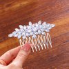 Foyte Bridal Hair Comb Crystal Wedding Hair Combs Silver Rhinestone Hair Accessories Bridesmaid Headpiece for Women and Brides (crystal flowers)