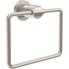 DELTA FAUCET NIC46-DN Nicoli Wall Mount Square Closed Towel Ring Bath Hardware Accessory in Brushed Nickel