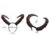Satisyo Gothic Black Horn Halloween Costume for Men Women Ram Sheep Horn Headhand Hoop Cosplay Devil Horn Headwear Hair Band (Black&Red Demon Horn, Headband Wear)