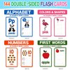 TUNJEJINY Toddler Flash Cards,144 PCS Alphabets, Numbers,Colors&Shapes, First Words with Tracing and Wiping Preschool Learning Toddler Activities Kindergarten Educational Toys